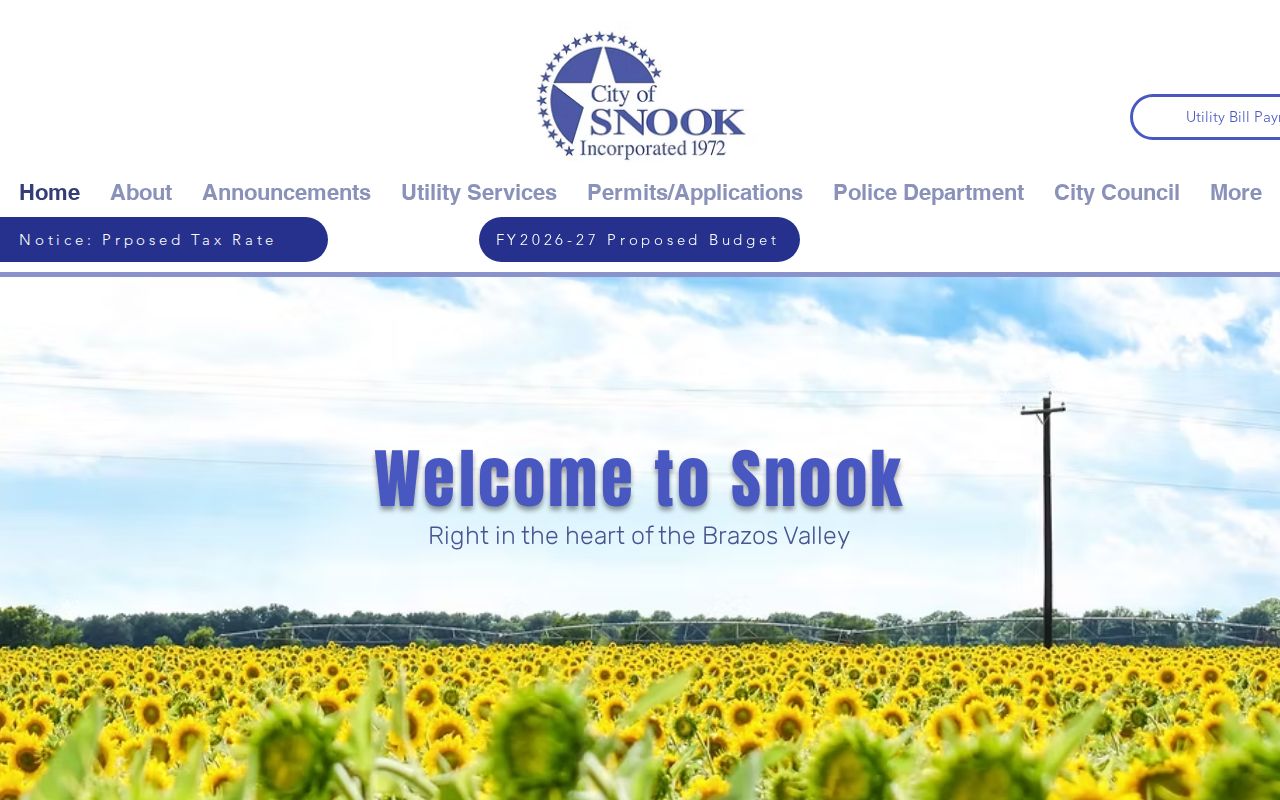 Snook City Hall contact and hours for Snook warrant-record routing